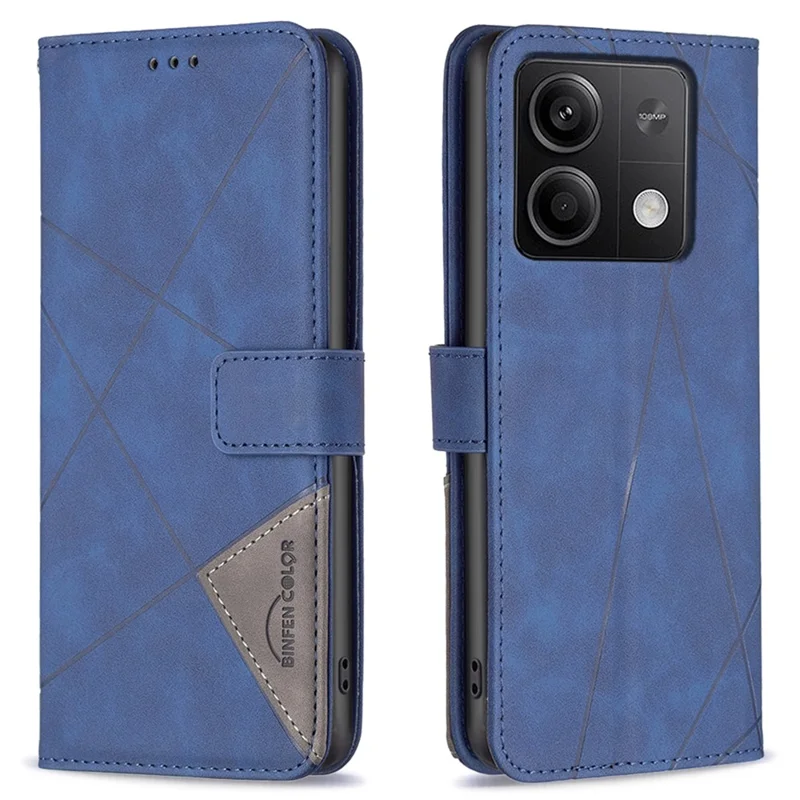 BINFEN COLOR BF05 Pour Xiaomi Redmi Note 13 5G Étui de téléphone en cuir à rabat avec support 3 fentes pour cartes - Bleu