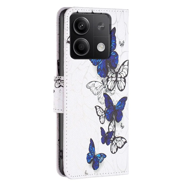 For Xiaomi Redmi Note 13 5G Phone Case Pattern Printing Wallet Leather Cover - Butterflies
