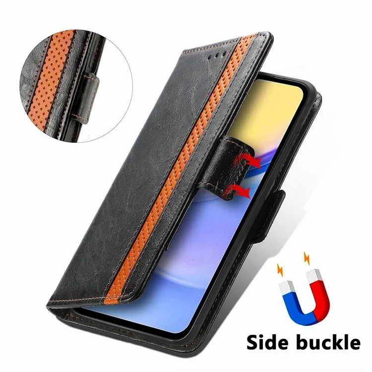CASENEO 002 Series per Samsung Galaxy A15 4G / A15 5G Custodia per cellulare RFID Blocking Stand Cover - Nero