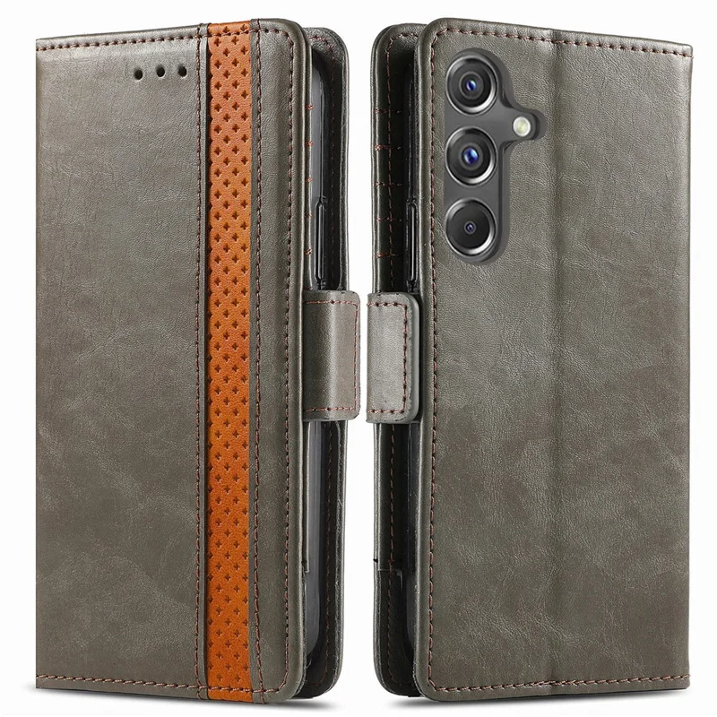 For Samsung Galaxy A15 4G / A15 5G Phone Cases CASENEO PU Leather Cover Stand with RFID Blocking Wallet - Grey