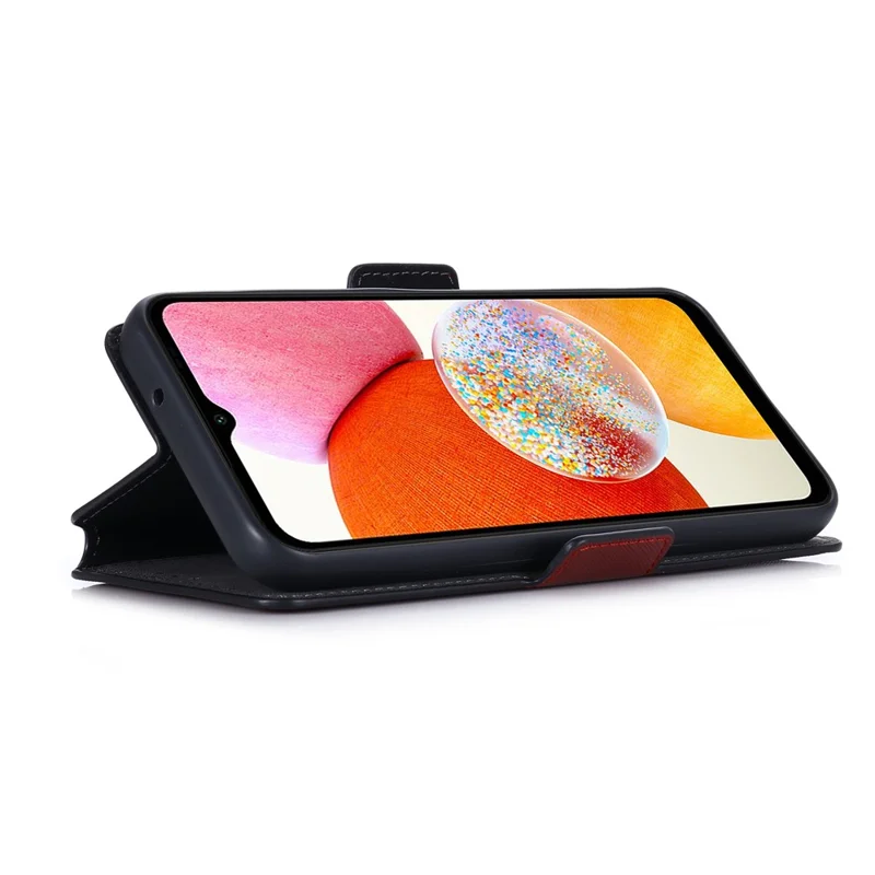 MUXMA MX115 for Samsung Galaxy A35 5G Cross Texture Case Phone Stand Wallet PU Leather Cover - Red