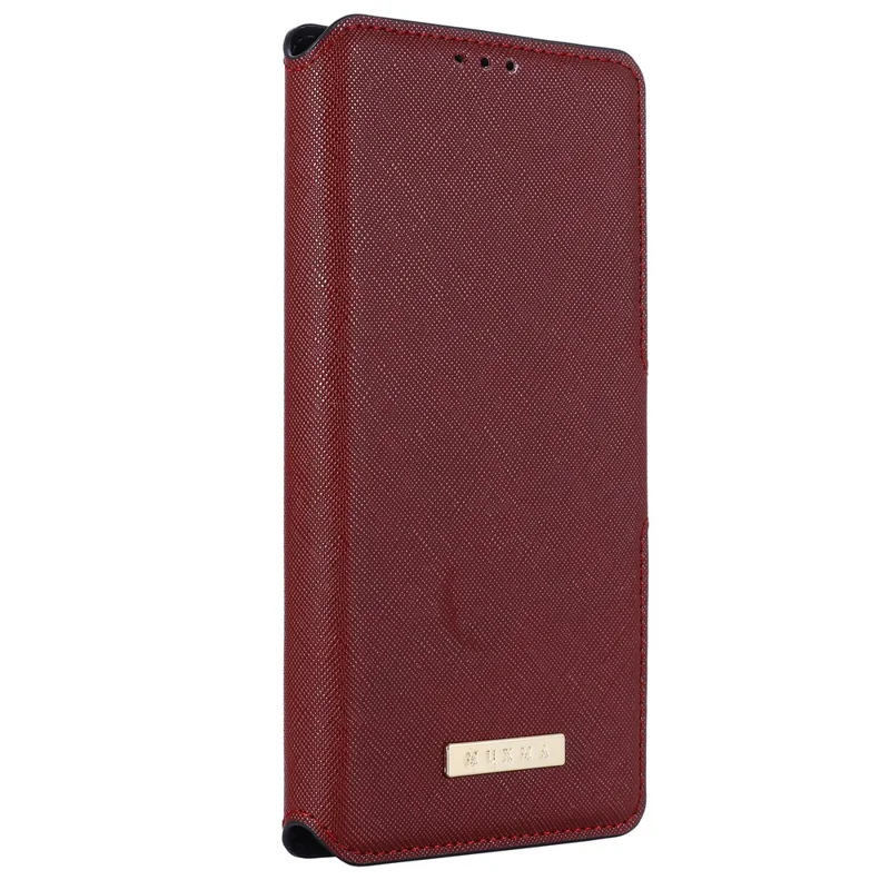 MUXMA MX115 for Samsung Galaxy A35 5G Cross Texture Case Phone Stand Wallet PU Leather Cover - Red