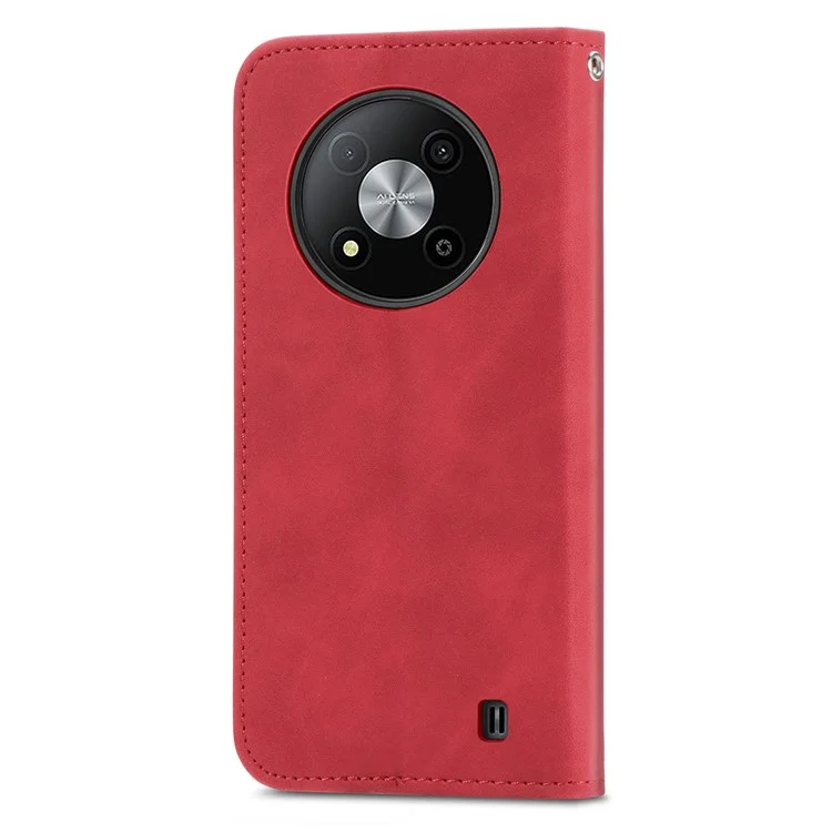 For ZTE Blade A73 5G Magnetic Case Card Slots PU Leather Anti-scratch Phone Cover - Red