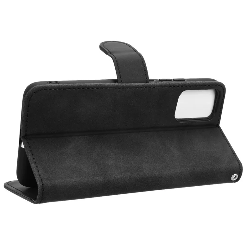 For TCL 502 Phone Case Magnetic Closure Folio PU Leather Cover - Black