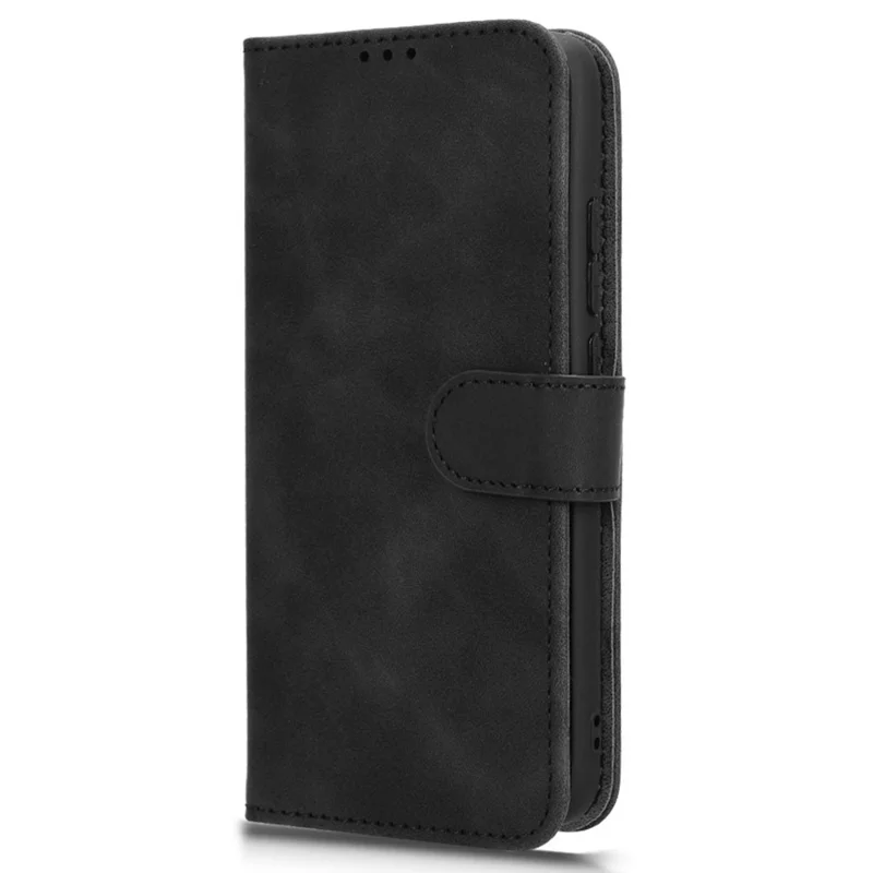 For TCL 502 Phone Case Magnetic Closure Folio PU Leather Cover - Black