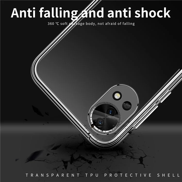 Étui pour téléphone MOFI pour Huawei nova 12 5G, étui de protection transparent en TPU souple