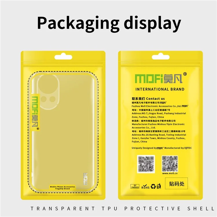 Étui pour téléphone MOFI pour Huawei nova 12 5G, étui de protection transparent en TPU souple