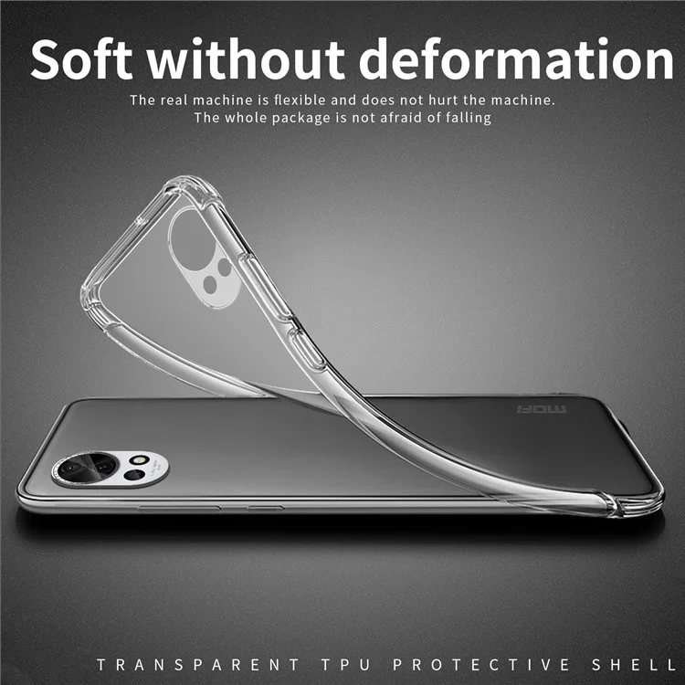 Étui pour téléphone MOFI pour Huawei nova 12 5G, étui de protection transparent en TPU souple