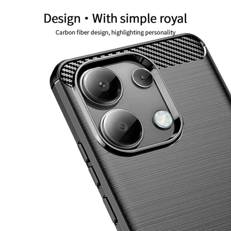 MOFI JK TPU Series-1 For Xiaomi Redmi Note 13 4G TPU Phone Case Carbon Fiber Texture - Black