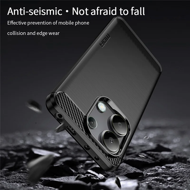 MOFI JK TPU Series-1 For Xiaomi Redmi Note 13 4G TPU Phone Case Carbon Fiber Texture - Black