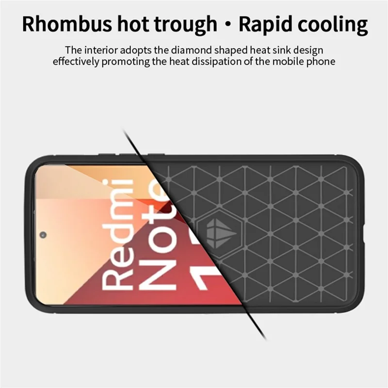 MOFI JK TPU Series-1 For Xiaomi Redmi Note 13 4G TPU Phone Case Carbon Fiber Texture - Black