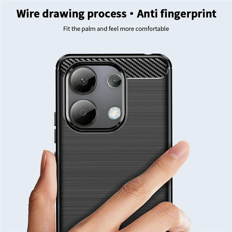 MOFI JK TPU Series-1 For Xiaomi Redmi Note 13 4G TPU Phone Case Carbon Fiber Texture - Black