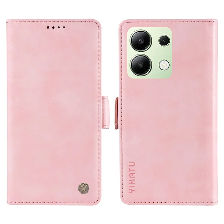 YIKATU YK-007 Für Xiaomi Redmi Note 13 4G Ledertasche Litchi-Textur Cover Phone Wallet - Pink