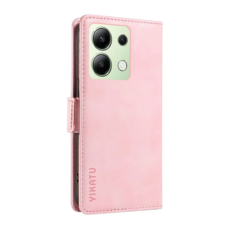 YIKATU YK-007 Für Xiaomi Redmi Note 13 4G Ledertasche Litchi-Textur Cover Phone Wallet - Pink