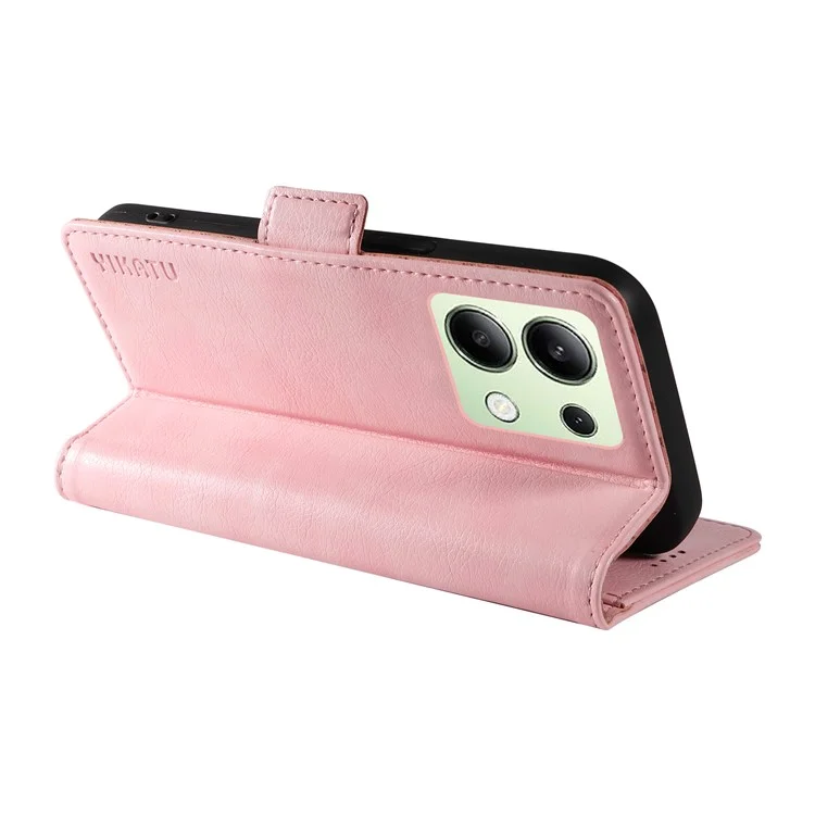 YIKATU YK-007 Für Xiaomi Redmi Note 13 4G Ledertasche Litchi-Textur Cover Phone Wallet - Pink