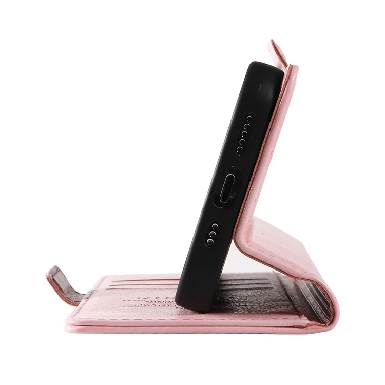 YIKATU YK-007 Für Xiaomi Redmi Note 13 4G Ledertasche Litchi-Textur Cover Phone Wallet - Pink