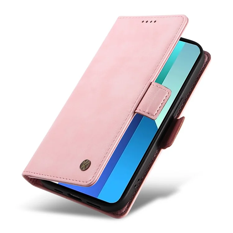 YIKATU YK-007 Für Xiaomi Redmi Note 13 4G Ledertasche Litchi-Textur Cover Phone Wallet - Pink