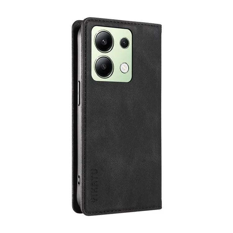 YIKATU YK-004 per Xiaomi Redmi Note 13 4G Custodia in pelle Wallet Chiusura magnetica - Nero