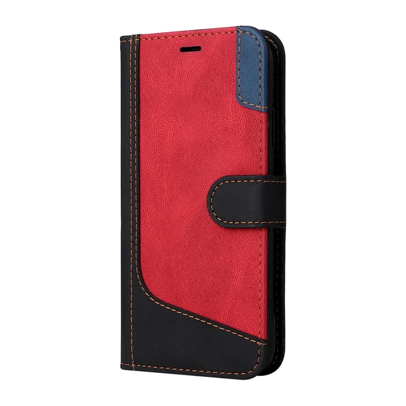 Pour Xiaomi Redmi Note 13 4G Étui en cuir Splicing Trois couleurs Housse de téléphone - Noir