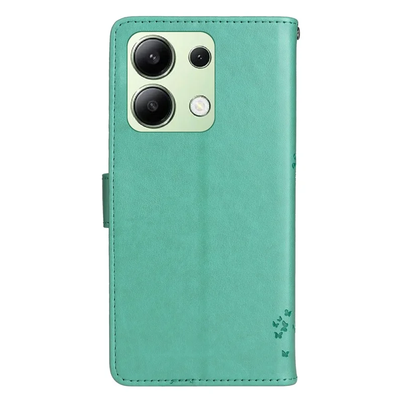 For Xiaomi Redmi Note 13 4G Phone Case with Stand Cat Tree Pattern Leather Wallet Mobile Cover - Green