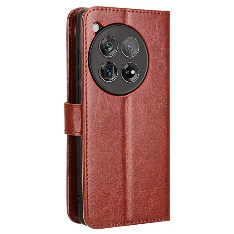 Für OnePlus Ace 3 5G / 12R 5G Handyhülle Pu-Leder Crazy Horse Texture Cover - Braun