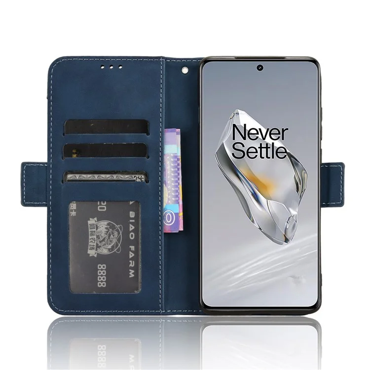 Para OnePlus 12R 5G / Ace 3 5G Capa de Couro com Suporte de Cartão Carteira Flip Phone Cover - Azul