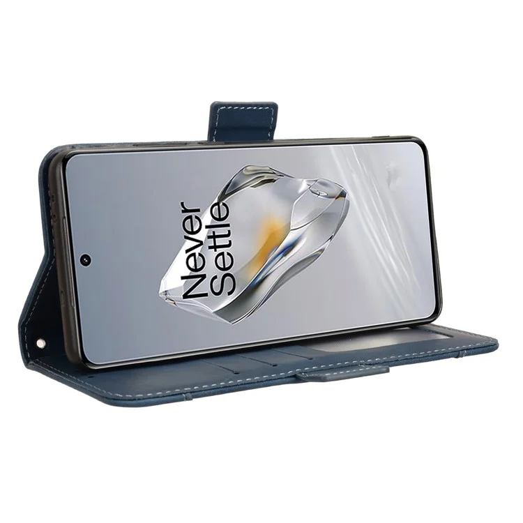 Para OnePlus 12R 5G / Ace 3 5G Capa de Couro com Suporte de Cartão Carteira Flip Phone Cover - Azul