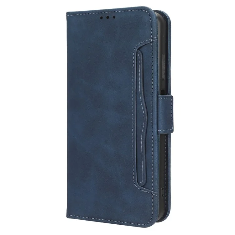 For OnePlus 12R 5G / Ace 3 5G Leather Case Card Holder Wallet Flip Phone Cover - Blue