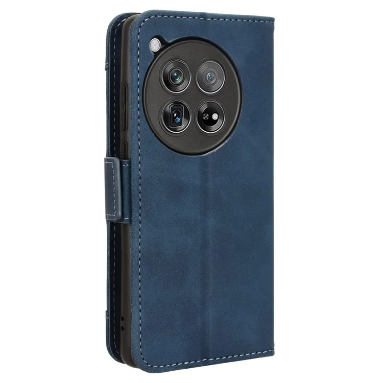Para OnePlus 12R 5G / Ace 3 5G Capa de Couro com Suporte de Cartão Carteira Flip Phone Cover - Azul