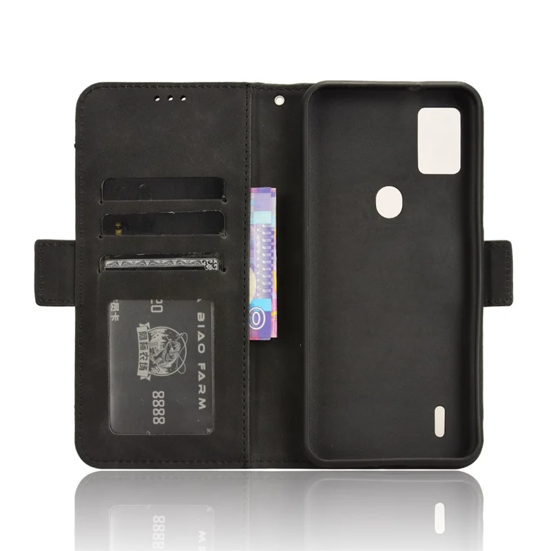 For Cricket Icon 5 / AT&T Motivate 4 Case Leather Phone Cover with Card Holder Wallet - Black