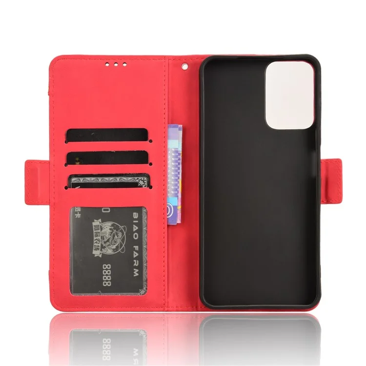 Pour Motorola Moto G Power (2024) Étui en cuir Walelt Cover avec plusieurs fentes pour cartes - Rouge