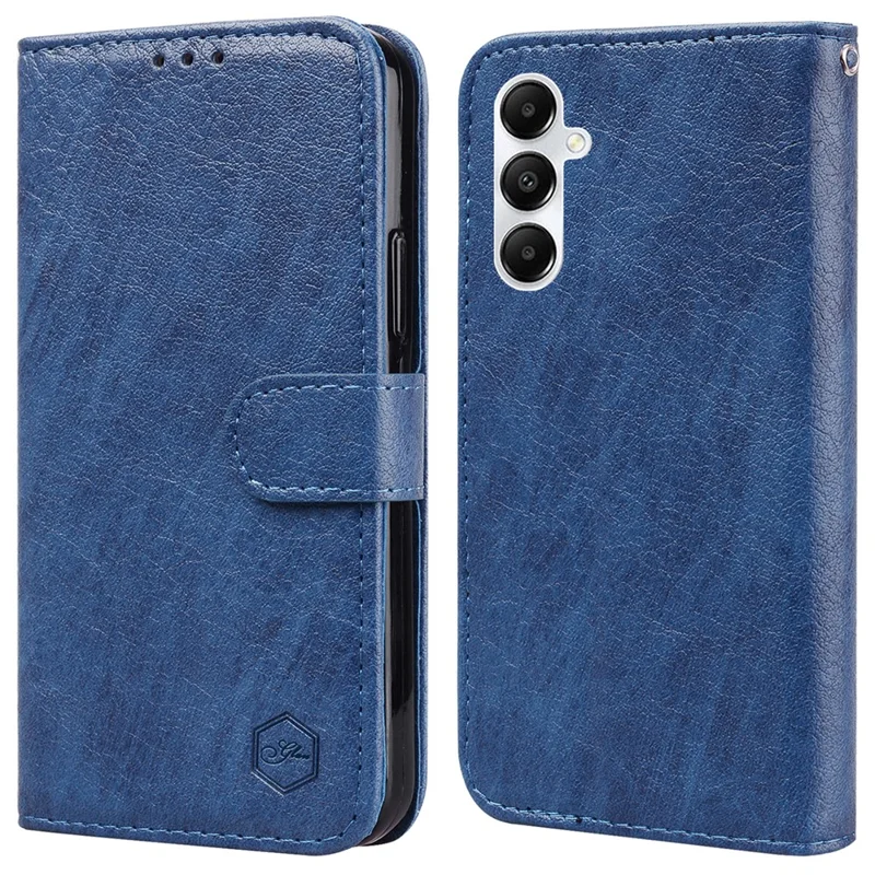 Для Samsung Galaxy A55 5G Case Solid Color PU Leather Stand Phone Cover - Темно-синий