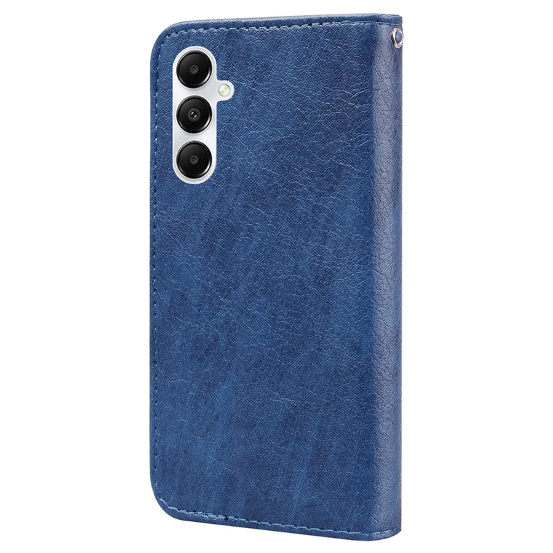 Для Samsung Galaxy A55 5G Case Solid Color PU Leather Stand Phone Cover - Темно-синий