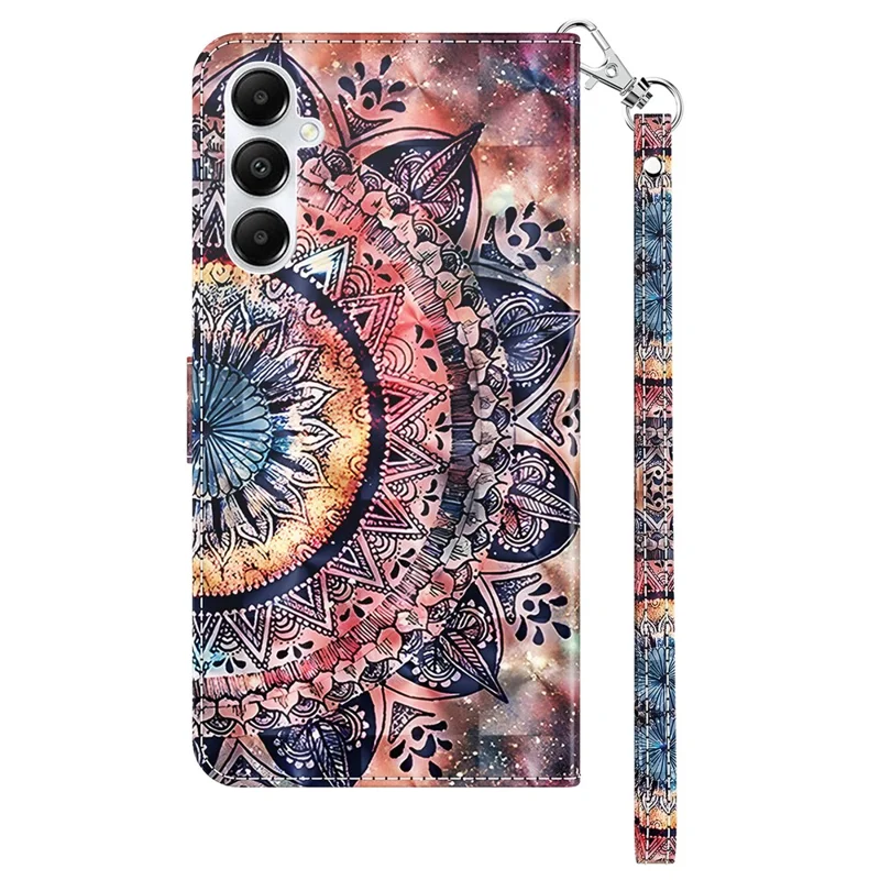 For Samsung Galaxy A35 5G Case Leather 3D Pattern Printing Phone Cover with Card Holder - Color Mandala