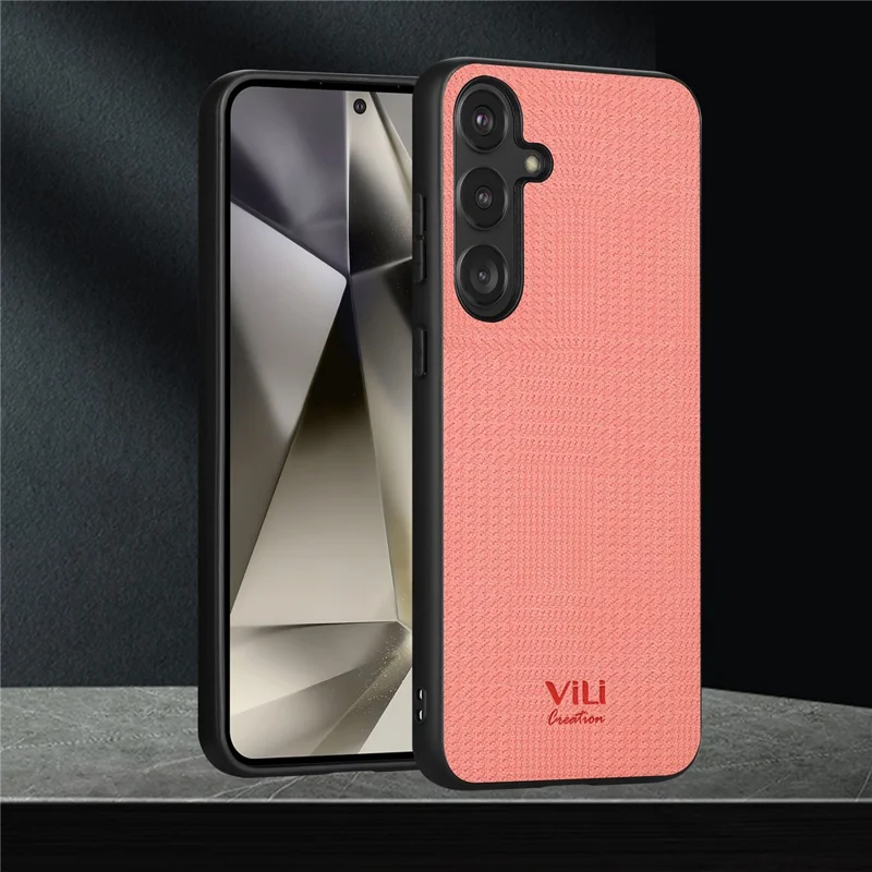 VILI TH Series for Samsung Galaxy S24+ Case Shockproof Leather Coated PC+TPU Protective Cover - Pink