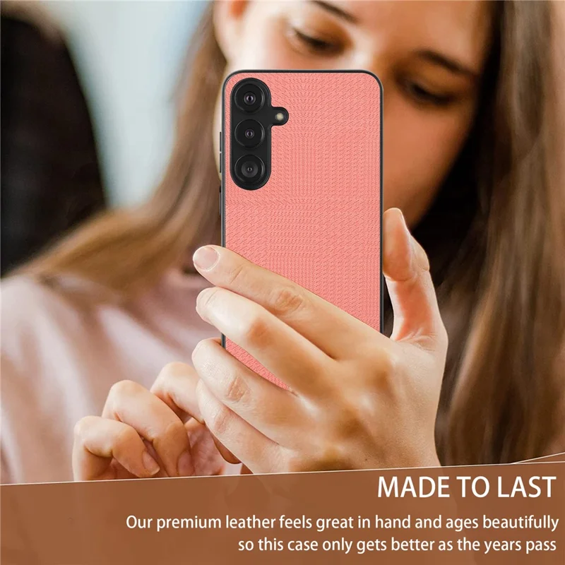 VILI TH Series for Samsung Galaxy S24+ Case Shockproof Leather Coated PC+TPU Protective Cover - Pink