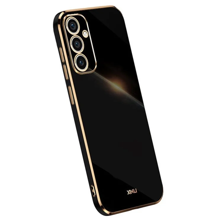 XINLI Für Samsung Galaxy A25 5G (Global) (161,0 x 76,5 x 8,3 mm) Handyhülle Soft TPU Elektroplattierung Cover - Schwarz