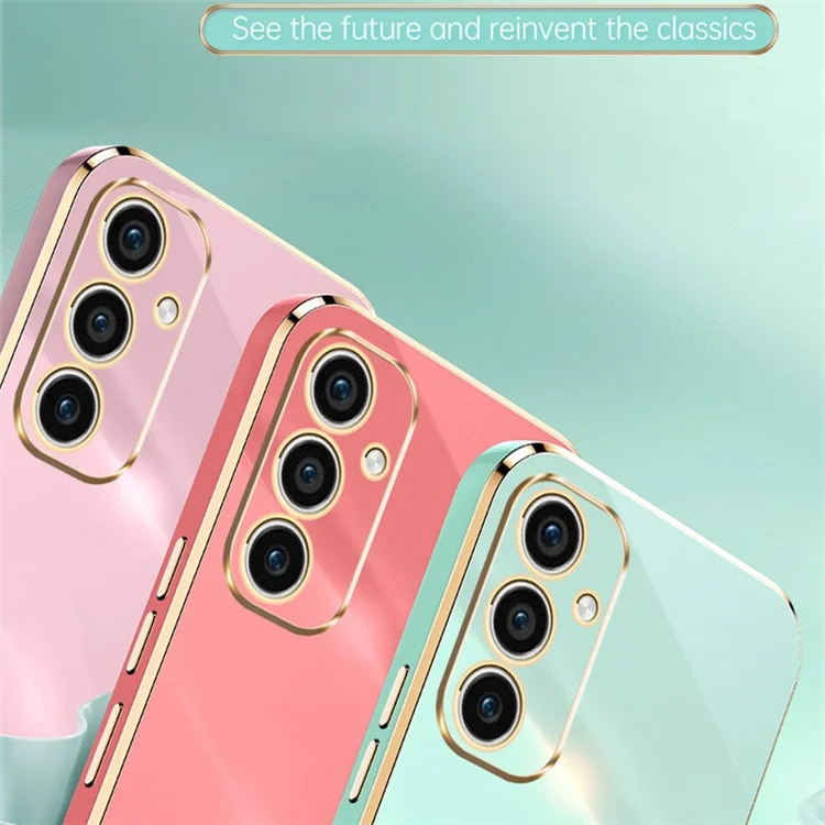 XINLI Für Samsung Galaxy A25 5G (Global) (161,0 x 76,5 x 8,3 mm) Handyhülle Soft TPU Elektroplattierung Cover - Schwarz