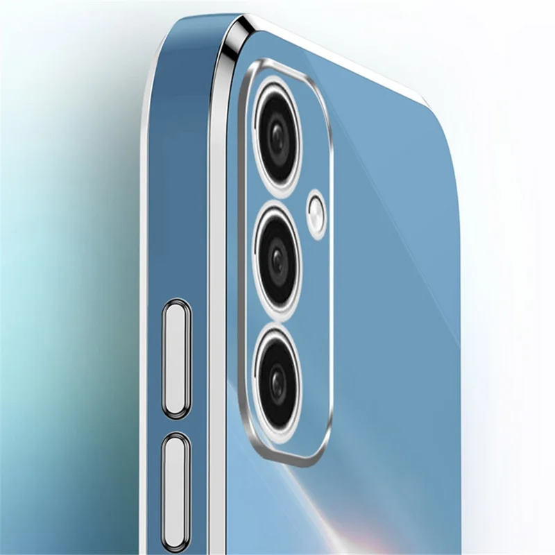 XINLI voor Samsung Galaxy A15 4G / A15 5G hoesje zacht TPU electroplated kickstand beschermmantel - Blauw