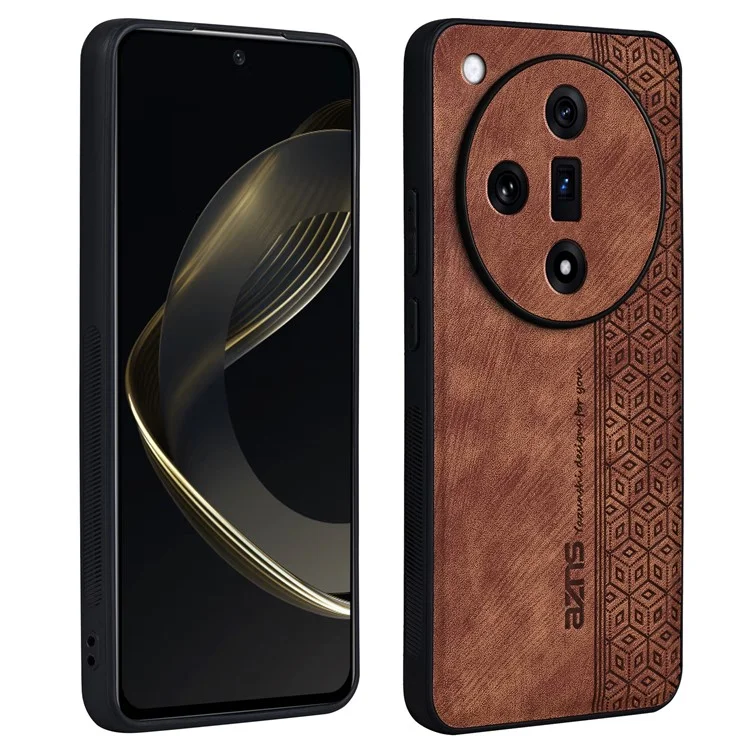 Coque AZNS pour Oppo Find X7 5G en cuir PU imprimé - Marron