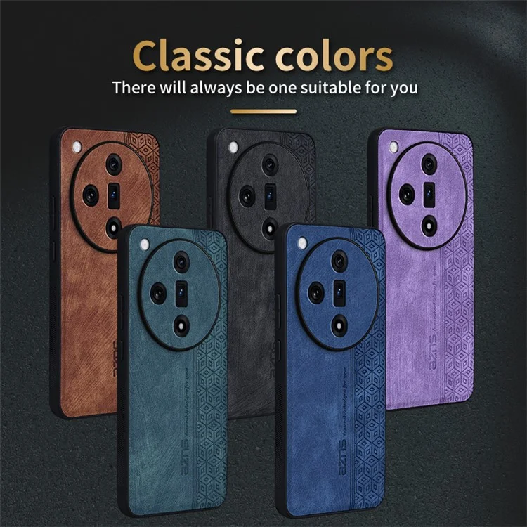 Coque AZNS pour Oppo Find X7 5G en cuir PU imprimé - Marron