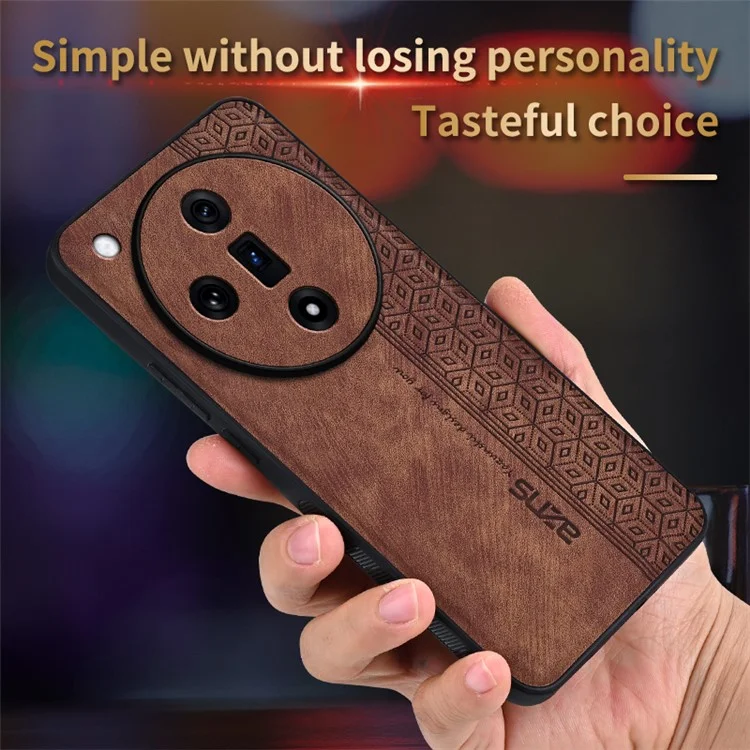 Coque AZNS pour Oppo Find X7 5G en cuir PU imprimé - Marron