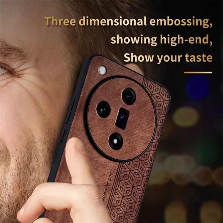Coque AZNS pour Oppo Find X7 5G en cuir PU imprimé - Marron