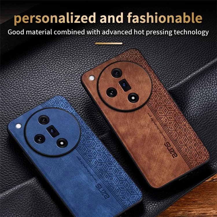 Coque AZNS pour Oppo Find X7 5G en cuir PU imprimé - Marron