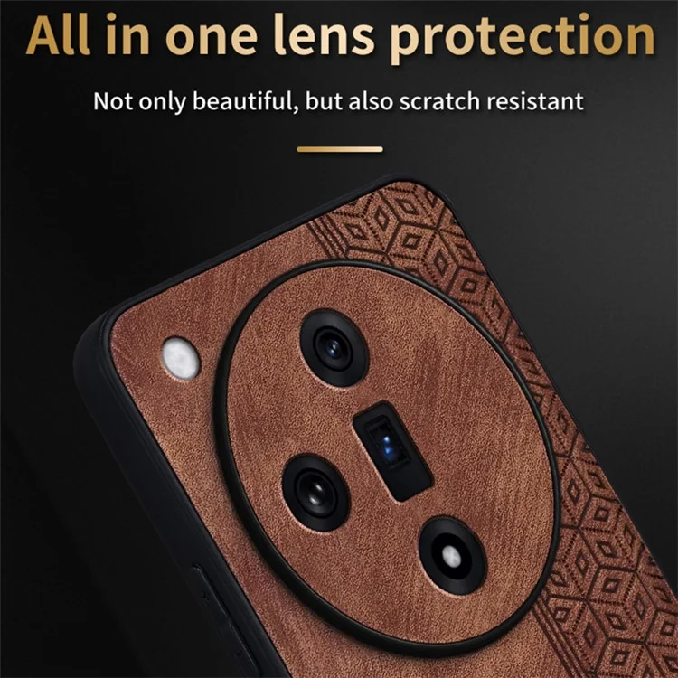 Coque AZNS pour Oppo Find X7 5G en cuir PU imprimé - Marron
