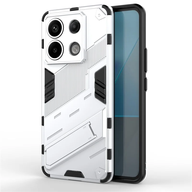 For Xiaomi Redmi Note 13 Pro 5G / Poco X6 5G Kickstand Case TPU + PC Phone Back Cover - White