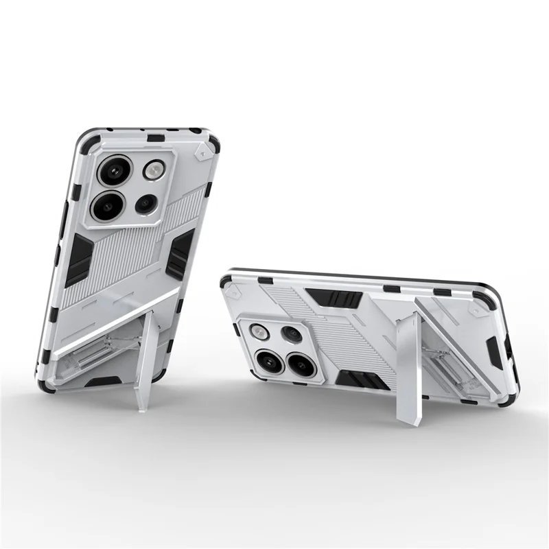 For Xiaomi Redmi Note 13 Pro 5G / Poco X6 5G Kickstand Case TPU + PC Phone Back Cover - White