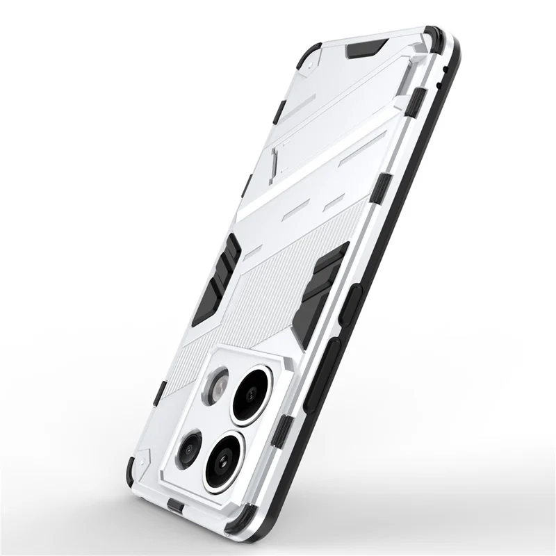 For Xiaomi Redmi Note 13 Pro 5G / Poco X6 5G Kickstand Case TPU + PC Phone Back Cover - White