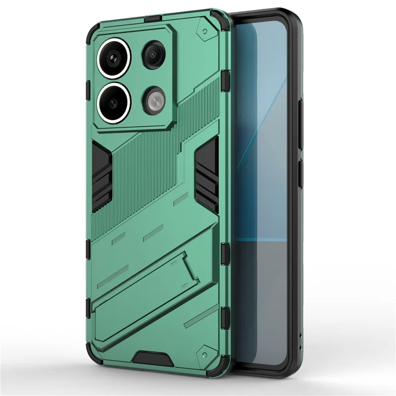 For Xiaomi Redmi Note 13 Pro 5G / Poco X6 5G Kickstand Case TPU + PC Phone Back Cover - Green