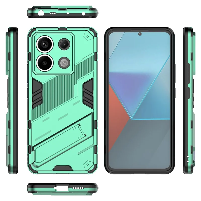 For Xiaomi Redmi Note 13 Pro 5G / Poco X6 5G Kickstand Case TPU + PC Phone Back Cover - Green